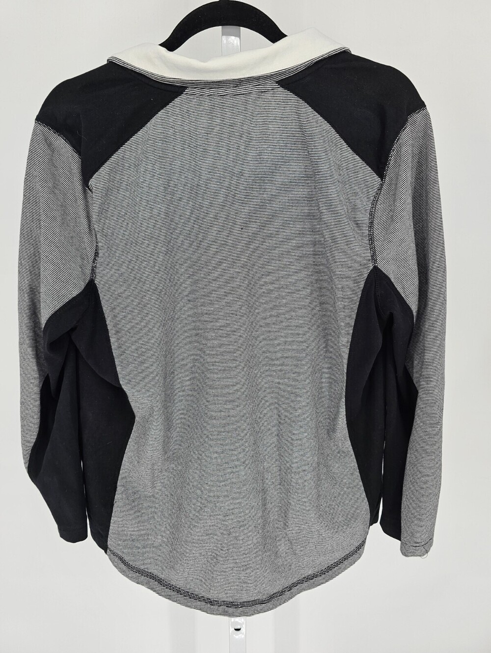 Lauren Ralph Lauren Womens Sz XL Black and White Striped Athletic Jacket Zip Up - Picture 4 of 4